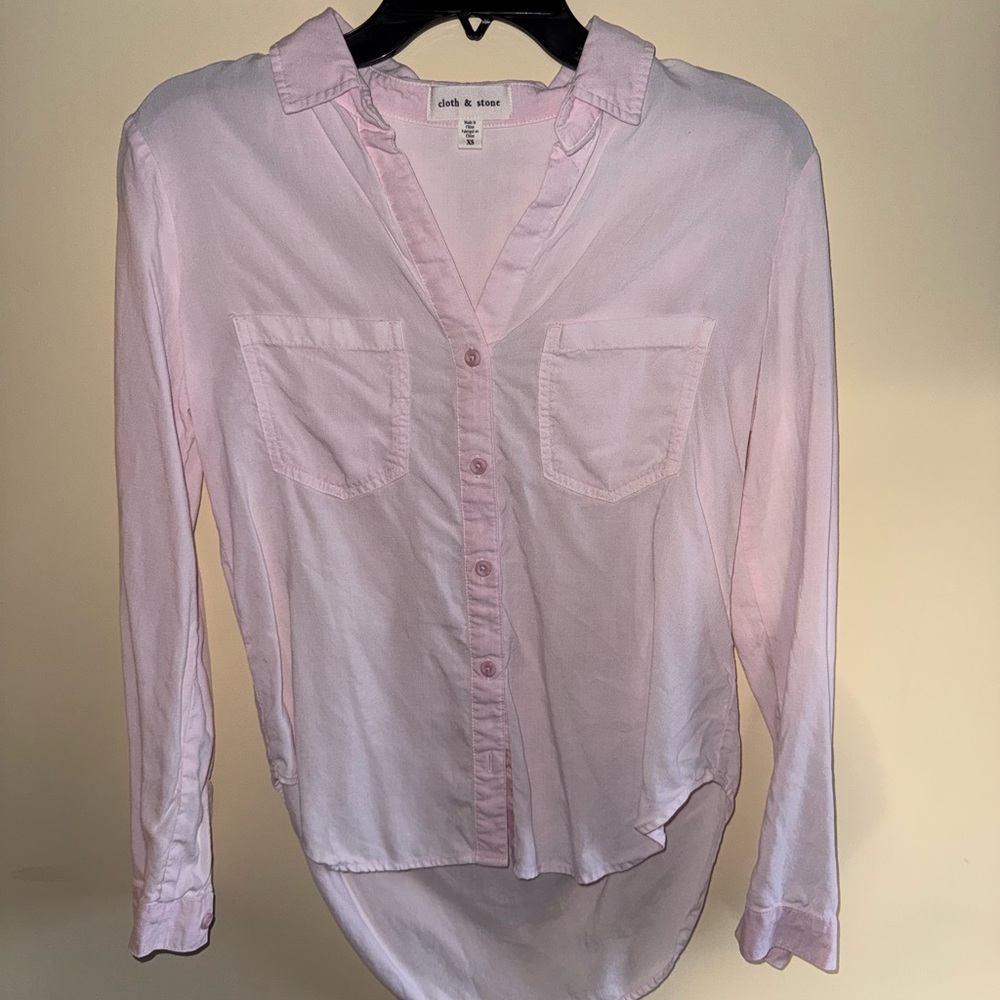 Cloth & Stone Pink Button Down Shirt | Size XS
